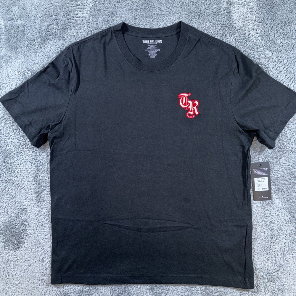 True Religion logo tee Size Large runs big new with tags original price : $59